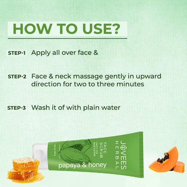 Jovees Herbal Papaya & honey Face Scrub For Normal to Dry Skin 100gm